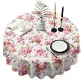 thumbnail image 1 of Pioneer Flower Floral Print Pattern Round Tablecloth 60"x60",Wrinkle Wipeable Table Cloth for Kitchen Dining Room Picnic Patio Party, 1 of 6