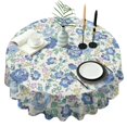 thumbnail image 1 of Pioneer Flower Floral Print Pattern Round Tablecloth 60"x60",Wrinkle Wipeable Table Cloth for Kitchen Dining Room Picnic Patio Party, 1 of 6
