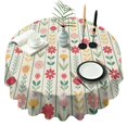 thumbnail image 1 of Pioneer Flower Floral Print Pattern Round Tablecloth 60"x60",Wrinkle Wipeable Table Cloth for Kitchen Dining Room Picnic Patio Party, 1 of 6