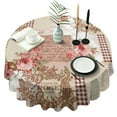 thumbnail image 1 of Pioneer Flower Floral Print Pattern Round Tablecloth 60"x60",Wrinkle Wipeable Table Cloth for Kitchen Dining Room Picnic Patio Party, 1 of 6