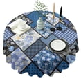 thumbnail image 1 of Pioneer Flower Floral Print Pattern Round Tablecloth 60"x60",Wrinkle Wipeable Table Cloth for Kitchen Dining Room Picnic Patio Party, 1 of 6