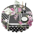 thumbnail image 1 of Pioneer Flower Floral Print Pattern Round Tablecloth 60"x60",Wrinkle Wipeable Table Cloth for Kitchen Dining Room Picnic Patio Party, 1 of 6