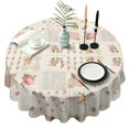 thumbnail image 1 of Pioneer Flower Floral Print Pattern Round Tablecloth 60"x60",Wrinkle Wipeable Table Cloth for Kitchen Dining Room Picnic Patio Party, 1 of 6
