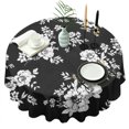 thumbnail image 1 of Pioneer Flower Floral Print Pattern Round Tablecloth 60"x60",Wrinkle Wipeable Table Cloth for Kitchen Dining Room Picnic Patio Party, 1 of 6