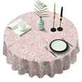 thumbnail image 1 of Pioneer Flower Floral Print Pattern Round Tablecloth 60"x60",Wrinkle Wipeable Table Cloth for Kitchen Dining Room Picnic Patio Party, 1 of 6