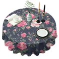 thumbnail image 1 of Pioneer Flower Floral Print Pattern Round Tablecloth 60"x60",Wrinkle Wipeable Table Cloth for Kitchen Dining Room Picnic Patio Party, 1 of 6