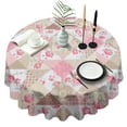 thumbnail image 1 of Pioneer Flower Floral Print Pattern Round Tablecloth 60"x60",Wrinkle Wipeable Table Cloth for Kitchen Dining Room Picnic Patio Party, 1 of 6