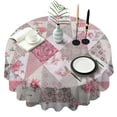 thumbnail image 1 of Pioneer Flower Floral Print Pattern Round Tablecloth 60"x60",Wrinkle Wipeable Table Cloth for Kitchen Dining Room Picnic Patio Party, 1 of 6