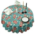 thumbnail image 1 of Pioneer Flower Floral Print Pattern Round Tablecloth 60"x60",Wrinkle Wipeable Table Cloth for Kitchen Dining Room Picnic Patio Party, 1 of 6