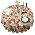 thumbnail image 1 of Pioneer Flower Floral Print Pattern Round Tablecloth 60"x60",Wrinkle Wipeable Table Cloth for Kitchen Dining Room Picnic Patio Party, 1 of 6