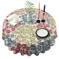 thumbnail image 1 of Pioneer Flower Floral Print Pattern Round Tablecloth 60"x60",Wrinkle Wipeable Table Cloth for Kitchen Dining Room Picnic Patio Party, 1 of 6