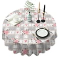 thumbnail image 1 of Pioneer Flower Floral Print Pattern Round Tablecloth 60"x60",Wrinkle Wipeable Table Cloth for Kitchen Dining Room Picnic Patio Party, 1 of 6