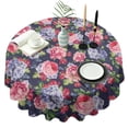 thumbnail image 1 of Pioneer Flower Floral Print Pattern Round Tablecloth 60"x60",Wrinkle Wipeable Table Cloth for Kitchen Dining Room Picnic Patio Party, 1 of 6