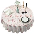 thumbnail image 1 of Pioneer Flower Floral Print Pattern Round Tablecloth 60"x60",Wrinkle Wipeable Table Cloth for Kitchen Dining Room Picnic Patio Party, 1 of 6