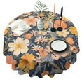 thumbnail image 1 of Pioneer Flower Floral Print Pattern Round Tablecloth 60"x60",Wrinkle Wipeable Table Cloth for Kitchen Dining Room Picnic Patio Party, 1 of 6