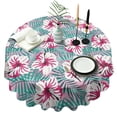 thumbnail image 1 of Pioneer Flower Floral Print Pattern Round Tablecloth 60"x60",Wrinkle Wipeable Table Cloth for Kitchen Dining Room Picnic Patio Party, 1 of 6
