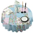 thumbnail image 1 of Pioneer Flower Floral Print Pattern Round Tablecloth 60"x60",Wrinkle Wipeable Table Cloth for Kitchen Dining Room Picnic Patio Party, 1 of 6