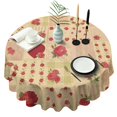 thumbnail image 1 of Pioneer Flower Floral Print Pattern Round Tablecloth 60"x60",Wrinkle Wipeable Table Cloth for Kitchen Dining Room Picnic Patio Party, 1 of 6