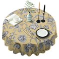 thumbnail image 1 of Pioneer Flower Floral Print Pattern Round Tablecloth 60"x60",Wrinkle Wipeable Table Cloth for Kitchen Dining Room Picnic Patio Party, 1 of 6