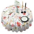 thumbnail image 1 of Pioneer Flower Floral Print Pattern Round Tablecloth 60"x60",Wrinkle Wipeable Table Cloth for Kitchen Dining Room Picnic Patio Party, 1 of 6