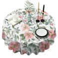 thumbnail image 1 of Pioneer Flower Floral Print Pattern Round Tablecloth 60"x60",Wrinkle Wipeable Table Cloth for Kitchen Dining Room Picnic Patio Party, 1 of 6