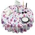 thumbnail image 1 of Pioneer Flower Floral Print Pattern Round Tablecloth 60"x60",Wrinkle Wipeable Table Cloth for Kitchen Dining Room Picnic Patio Party, 1 of 6