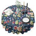 thumbnail image 1 of Pioneer Flower Floral Print Pattern Round Tablecloth 60"x60",Wrinkle Wipeable Table Cloth for Kitchen Dining Room Picnic Patio Party, 1 of 6