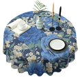 thumbnail image 1 of Pioneer Flower Floral Print Pattern Round Tablecloth 60"x60",Wrinkle Wipeable Table Cloth for Kitchen Dining Room Picnic Patio Party, 1 of 6