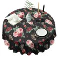 thumbnail image 1 of Pioneer Flower Floral Print Pattern Round Tablecloth 60"x60",Wrinkle Wipeable Table Cloth for Kitchen Dining Room Picnic Patio Party, 1 of 6