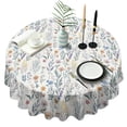thumbnail image 1 of Pioneer Flower Floral Print Pattern Round Tablecloth 60"x60",Wrinkle Wipeable Table Cloth for Kitchen Dining Room Picnic Patio Party, 1 of 6