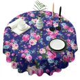 thumbnail image 1 of Pioneer Flower Floral Print Pattern Round Tablecloth 60"x60",Wrinkle Wipeable Table Cloth for Kitchen Dining Room Picnic Patio Party, 1 of 6