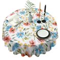 thumbnail image 1 of Pioneer Flower Floral Print Pattern Round Tablecloth 60"x60",Wrinkle Wipeable Table Cloth for Kitchen Dining Room Picnic Patio Party, 1 of 6