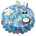 thumbnail image 1 of Pioneer Flower Floral Print Pattern Round Tablecloth 60"x60",Wrinkle Wipeable Table Cloth for Kitchen Dining Room Picnic Patio Party, 1 of 6