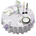thumbnail image 1 of Pioneer Flower Floral Print Pattern Round Tablecloth 60"x60",Wrinkle Wipeable Table Cloth for Kitchen Dining Room Picnic Patio Party, 1 of 6