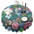 thumbnail image 1 of Pioneer Flower Floral Print Pattern Round Tablecloth 60"x60",Wrinkle Wipeable Table Cloth for Kitchen Dining Room Picnic Patio Party, 1 of 6