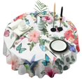 thumbnail image 1 of Pioneer Flower Floral Print Pattern Round Tablecloth 60"x60",Wrinkle Wipeable Table Cloth for Kitchen Dining Room Picnic Patio Party, 1 of 6