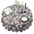 thumbnail image 1 of Pioneer Flower Floral Print Pattern Round Tablecloth 60"x60",Wrinkle Wipeable Table Cloth for Kitchen Dining Room Picnic Patio Party, 1 of 6