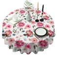 thumbnail image 1 of Pioneer Flower Floral Print Pattern Round Tablecloth 60"x60",Wrinkle Wipeable Table Cloth for Kitchen Dining Room Picnic Patio Party, 1 of 6