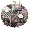 thumbnail image 1 of Pioneer Flower Floral Print Pattern Round Tablecloth 60"x60",Wrinkle Wipeable Table Cloth for Kitchen Dining Room Picnic Patio Party, 1 of 6