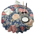 thumbnail image 1 of Pioneer Flower Floral Print Pattern Round Tablecloth 60"x60",Wrinkle Wipeable Table Cloth for Kitchen Dining Room Picnic Patio Party, 1 of 6