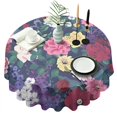 thumbnail image 1 of Pioneer Flower Floral Print Pattern Round Tablecloth 60"x60",Wrinkle Wipeable Table Cloth for Kitchen Dining Room Picnic Patio Party, 1 of 6
