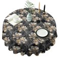 thumbnail image 1 of Pioneer Flower Floral Print Pattern Round Tablecloth 60"x60",Wrinkle Wipeable Table Cloth for Kitchen Dining Room Picnic Patio Party, 1 of 6