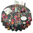 thumbnail image 1 of Pioneer Flower Floral Print Pattern Round Tablecloth 60"x60",Wrinkle Wipeable Table Cloth for Kitchen Dining Room Picnic Patio Party, 1 of 6