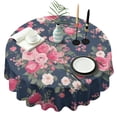 thumbnail image 1 of Pioneer Flower Floral Print Pattern Round Tablecloth 60"x60",Wrinkle Wipeable Table Cloth for Kitchen Dining Room Picnic Patio Party, 1 of 6