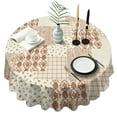 thumbnail image 1 of Pioneer Flower Floral Print Pattern Round Tablecloth 60"x60",Wrinkle Wipeable Table Cloth for Kitchen Dining Room Picnic Patio Party, 1 of 6