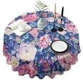 thumbnail image 1 of Pioneer Flower Floral Print Pattern Round Tablecloth 60"x60",Wrinkle Wipeable Table Cloth for Kitchen Dining Room Picnic Patio Party, 1 of 6