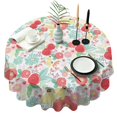 thumbnail image 1 of Pioneer Flower Floral Print Pattern Round Tablecloth 60"x60",Wrinkle Wipeable Table Cloth for Kitchen Dining Room Picnic Patio Party, 1 of 6