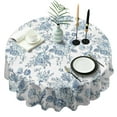 thumbnail image 1 of Pioneer Flower Floral Print Pattern Round Tablecloth 60"x60",Wrinkle Wipeable Table Cloth for Kitchen Dining Room Picnic Patio Party, 1 of 6