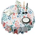 thumbnail image 1 of Pioneer Flower Floral Print Pattern Round Tablecloth 60"x60",Wrinkle Wipeable Table Cloth for Kitchen Dining Room Picnic Patio Party, 1 of 6