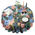 thumbnail image 1 of Pioneer Flower Floral Print Pattern Round Tablecloth 60"x60",Wrinkle Wipeable Table Cloth for Kitchen Dining Room Picnic Patio Party, 1 of 6
